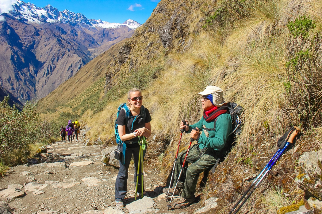 On route of Warmiwanusca Pass – Inca Trail
