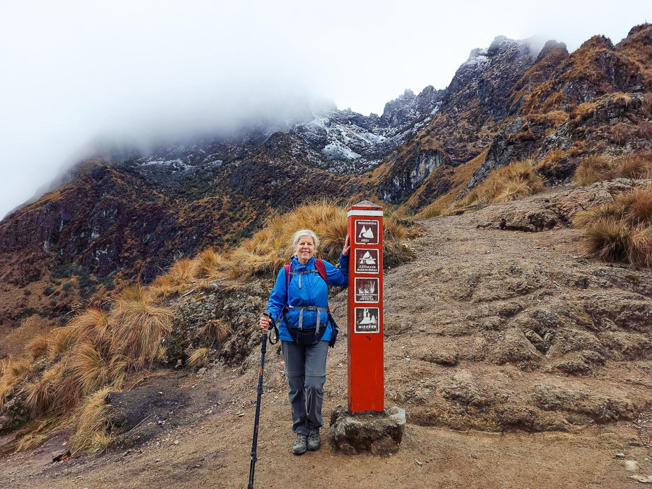 On the top of Warmiwañusca – Inca Trail